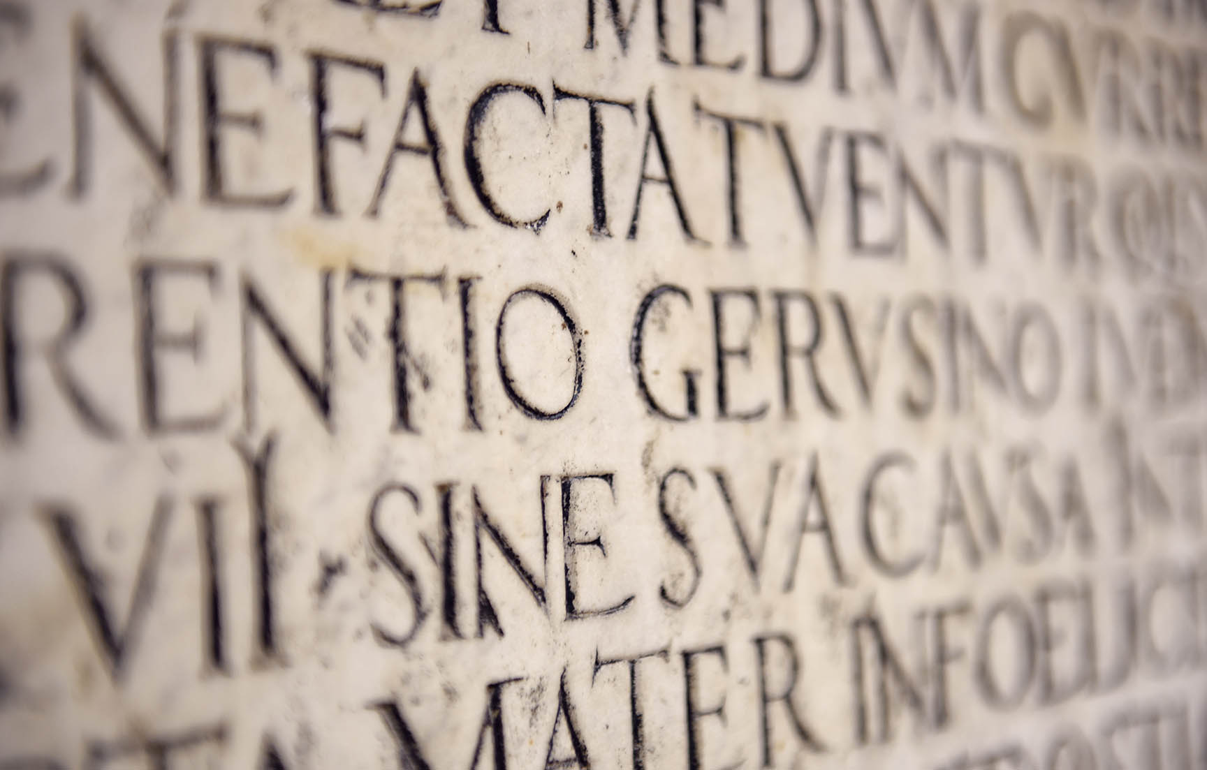 Latin engraved on stone