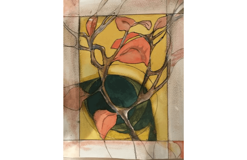 Painting of tree branch