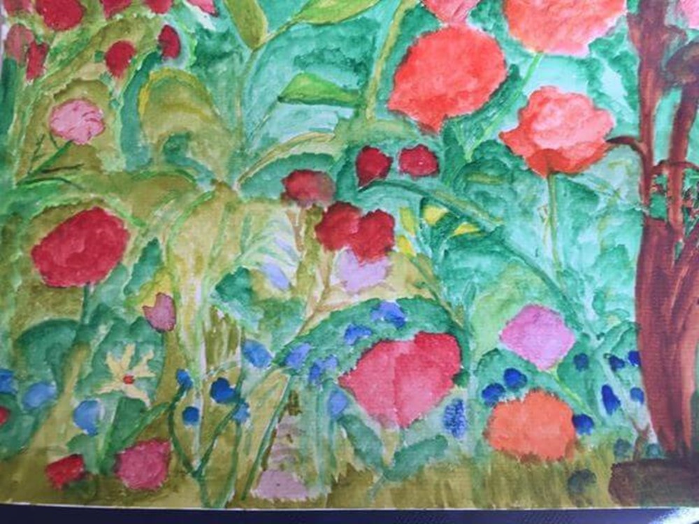 Watercolour painting of flowers