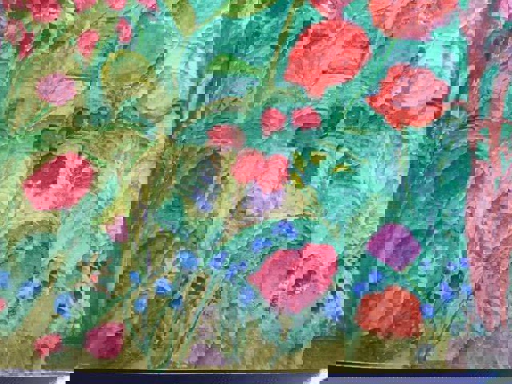 Watercolour painting of flowers