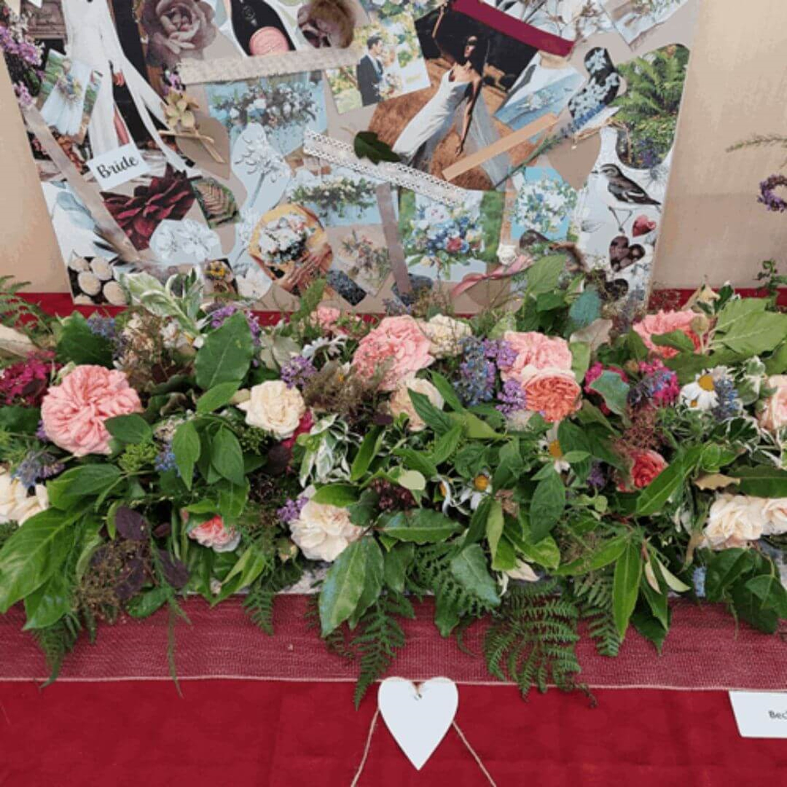 Flowers on display table