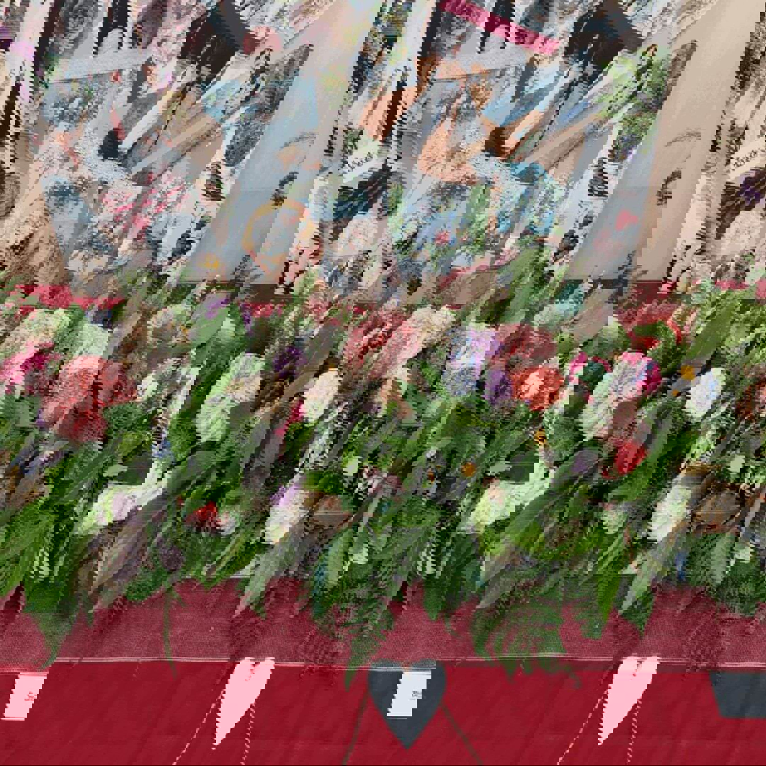 Flowers on display table