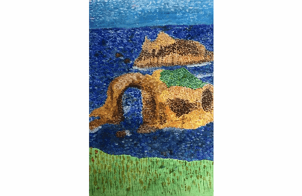 Painting of sea rocks