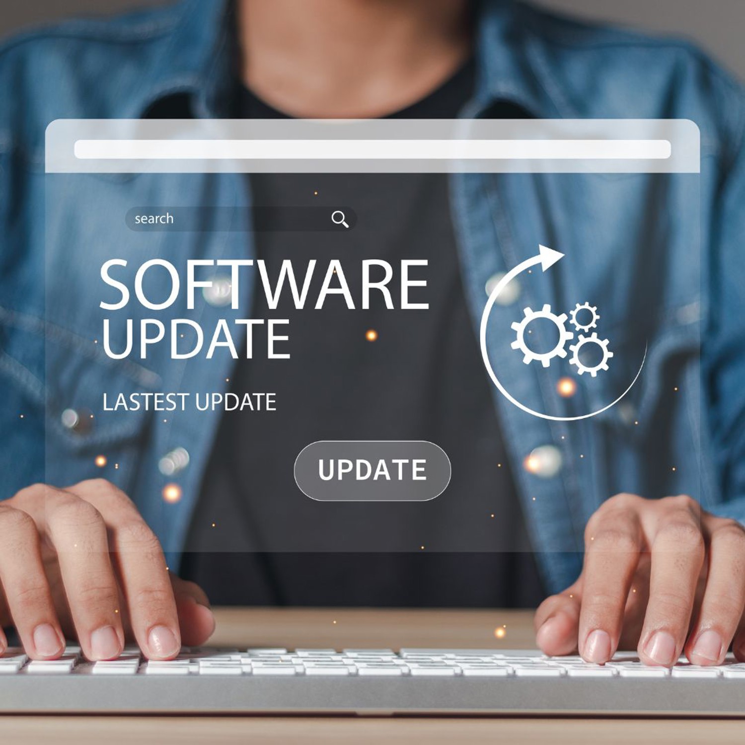 Person typing on a laptop