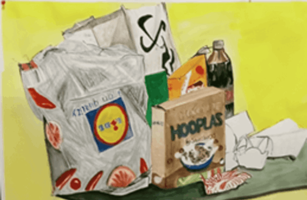 Drawing of food shopping