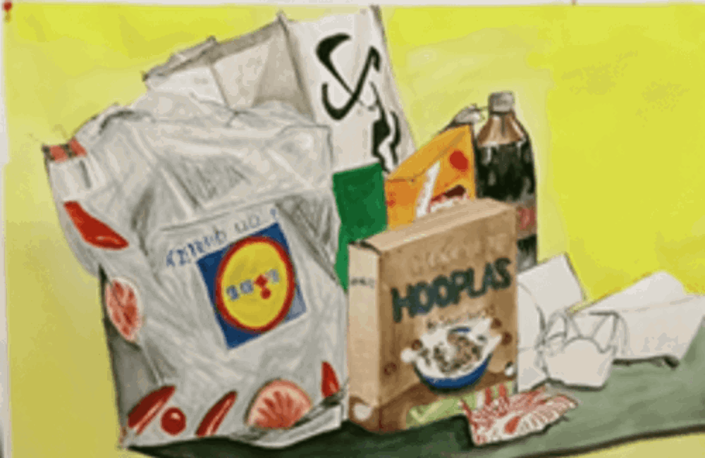 Drawing of food shopping