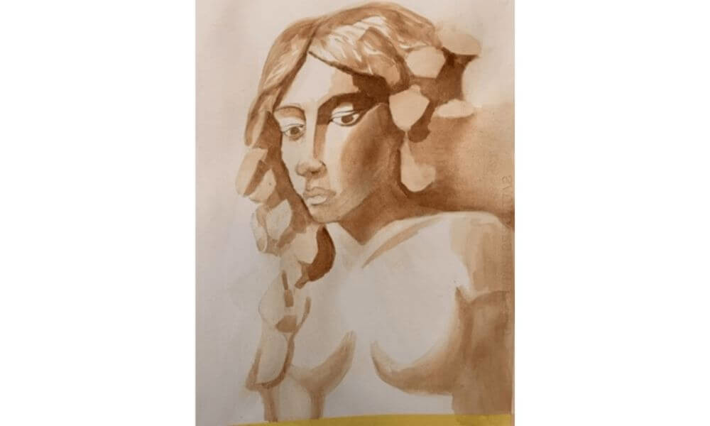 Watercolour painting of woman