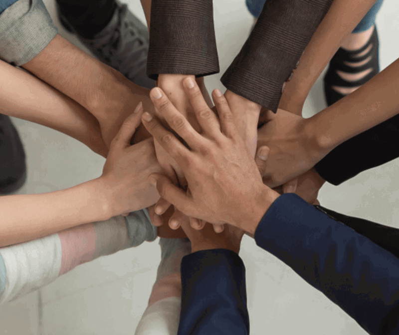 Hands together