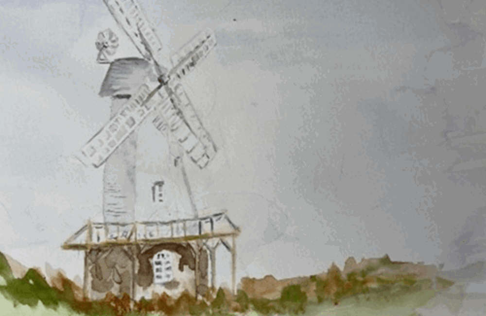 Painting of windmill 