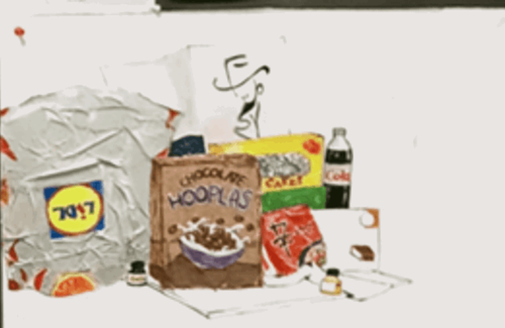 Drawing of food shopping