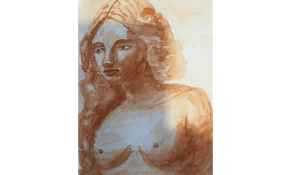 Watercolour painting of woman