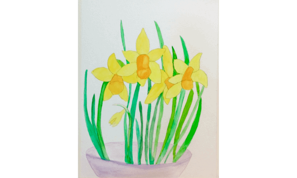 Watercolour daffodils