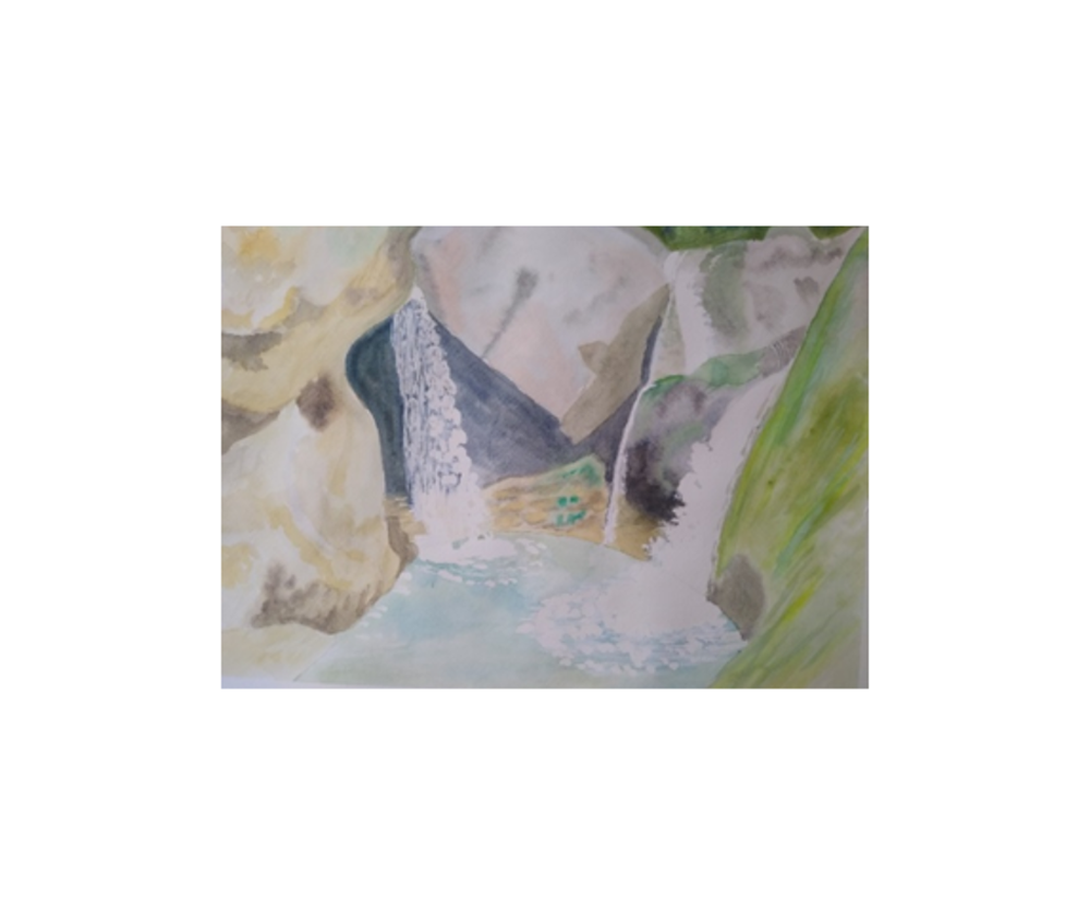 Painting of waterfall