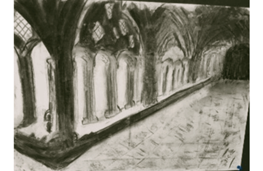 Drawing of building arch
