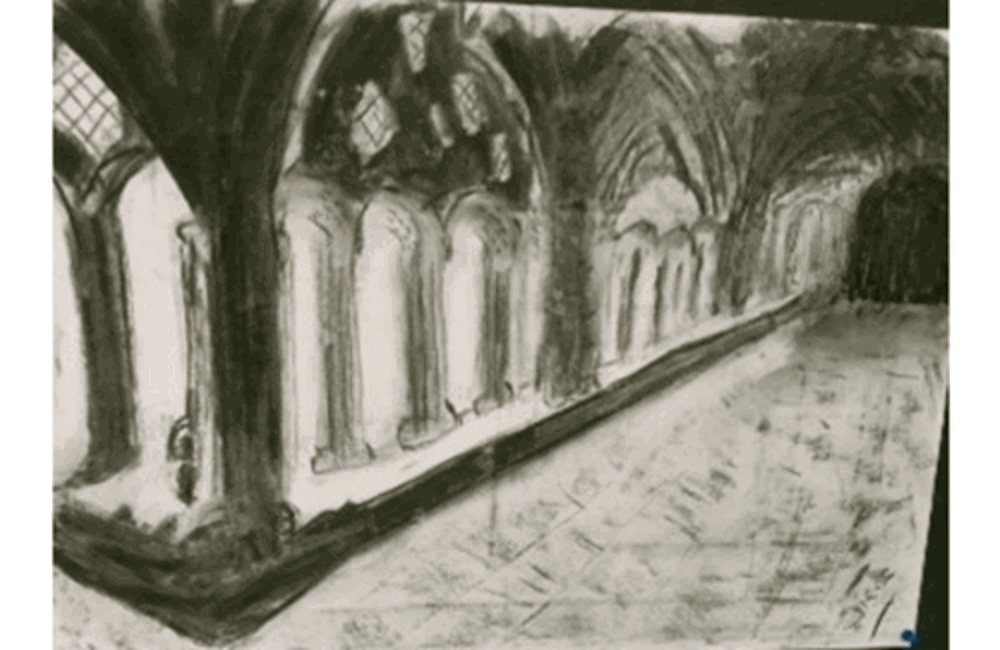 Drawing of building arch