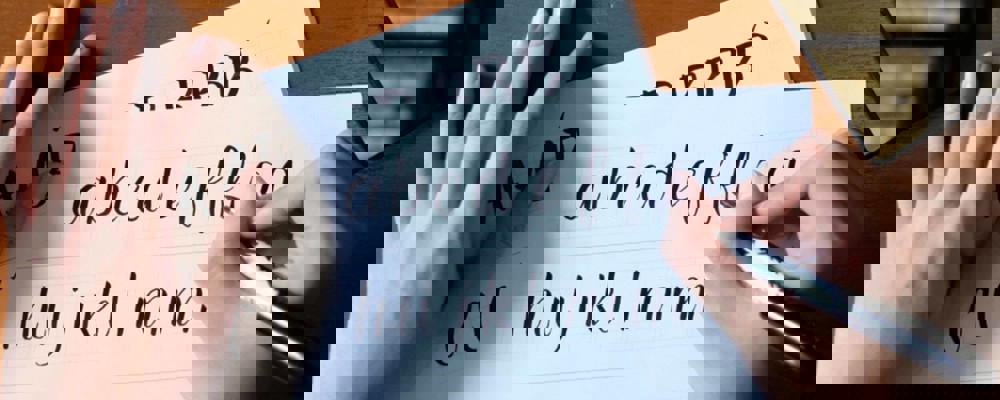 Calligraphy writing on a page