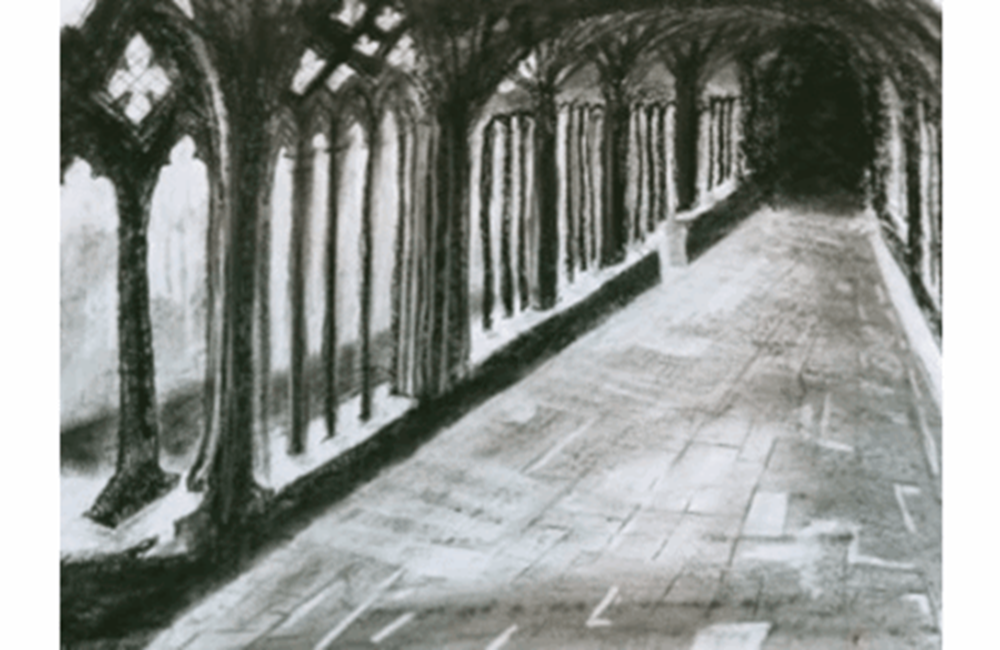 Drawing of building arch