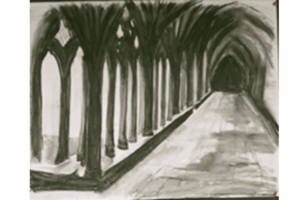 Drawing of building arch