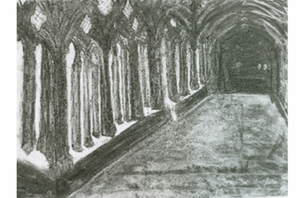 Drawing of building arch