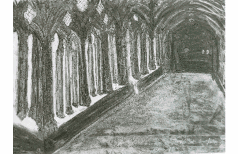 Drawing of building arch