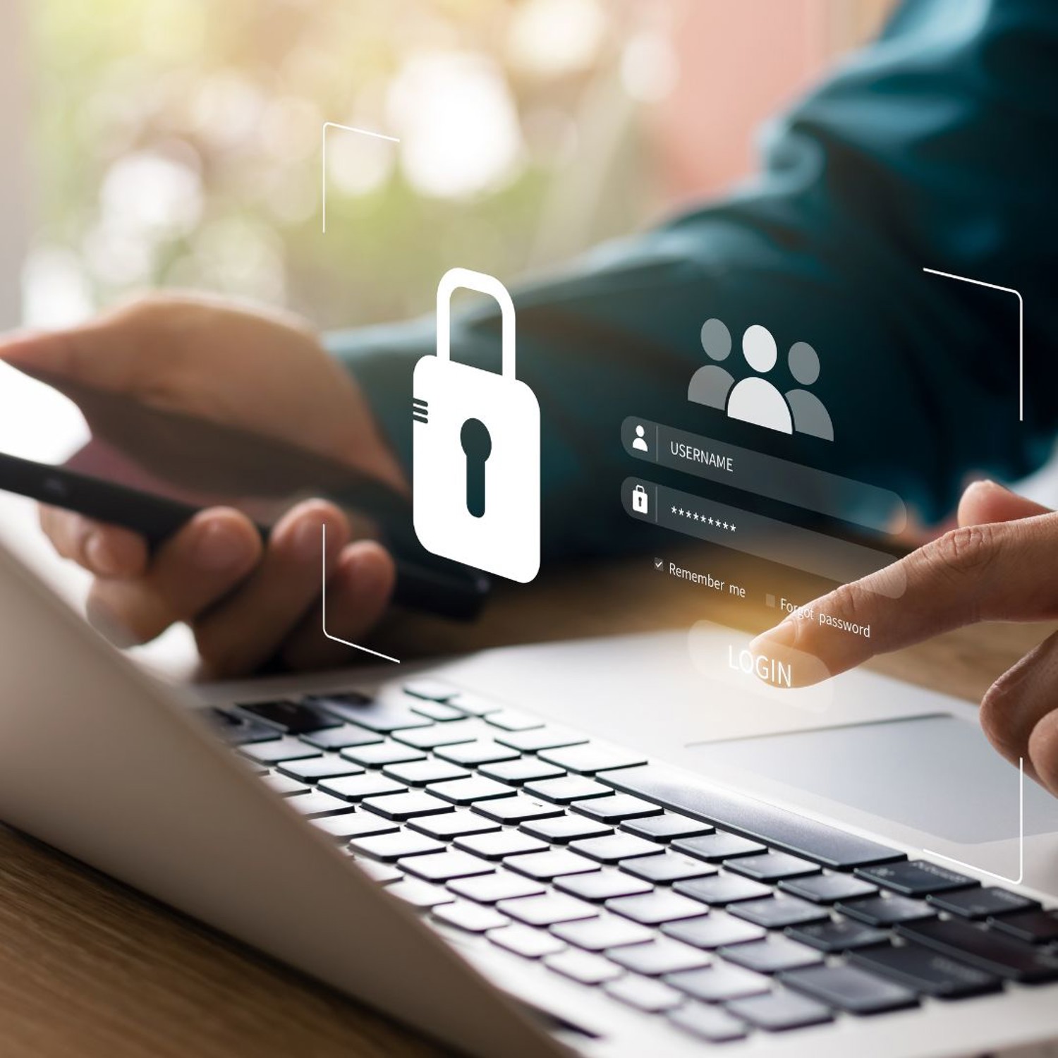 A laptop with a password