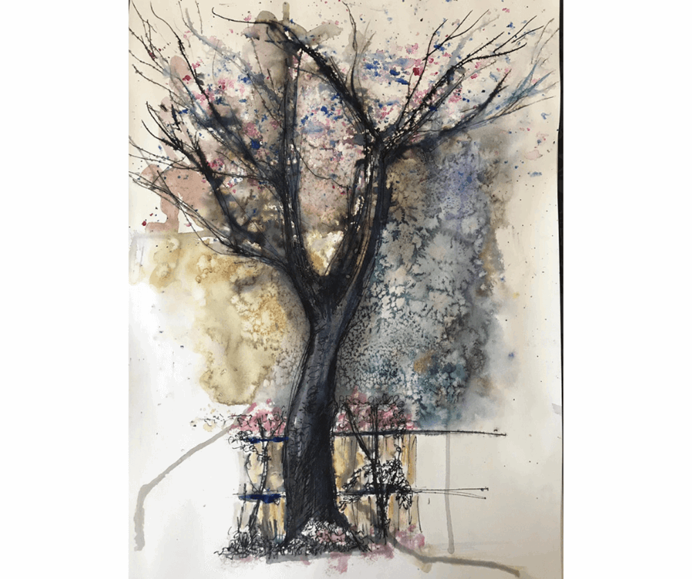 Learner Painting of dark tree