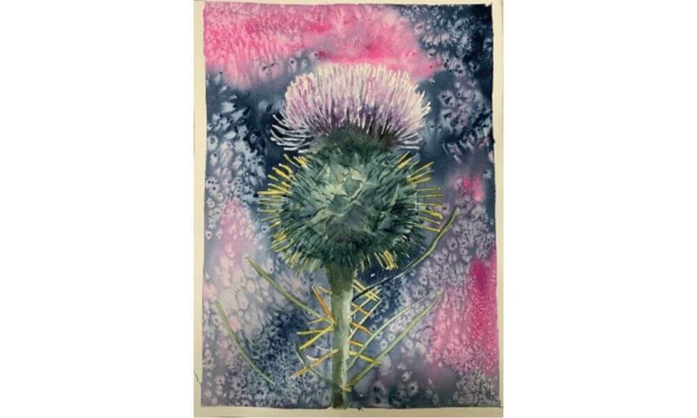 Watercolour painting of flower