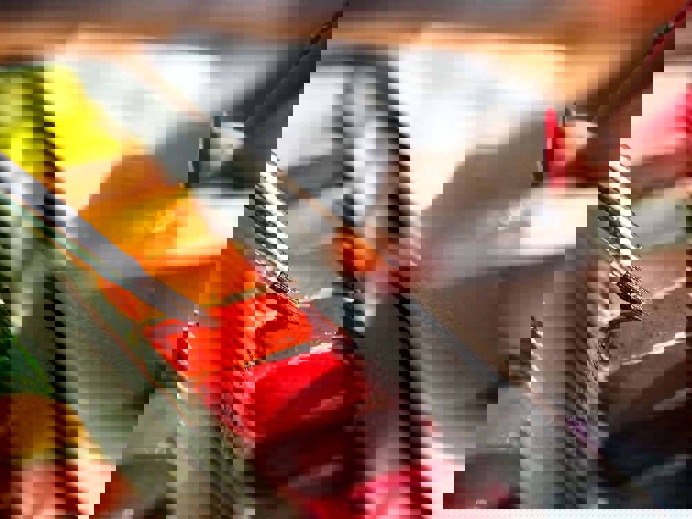 Red watercolour paints