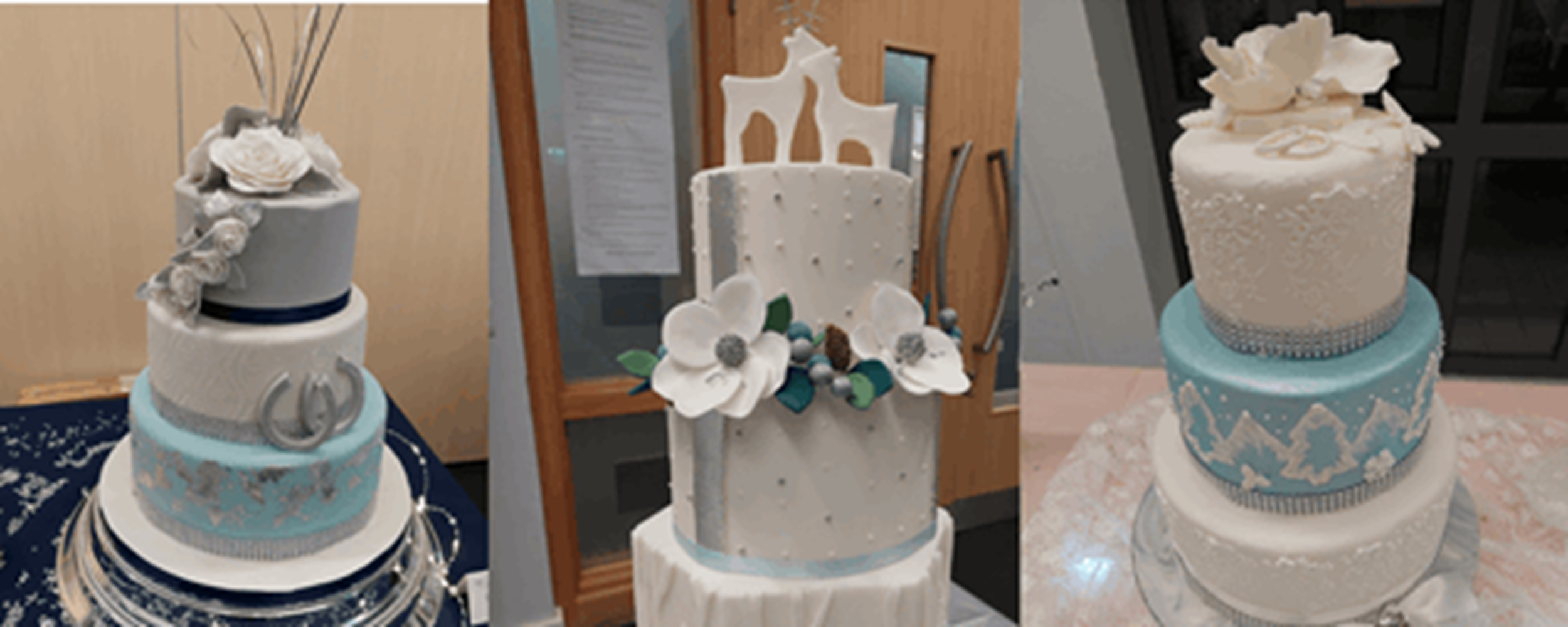 3 tier cakes with winter themes