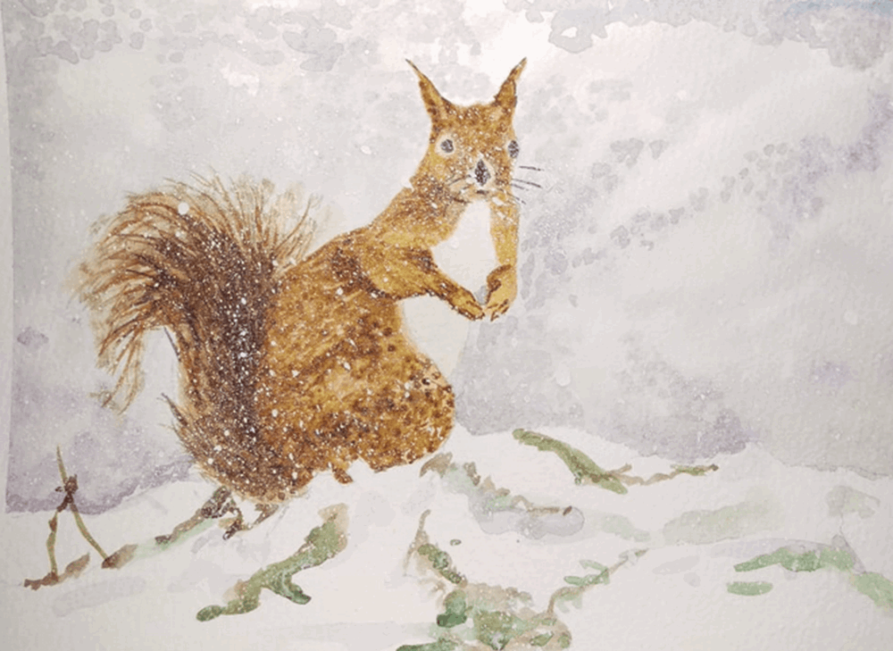 Painting of squirrel