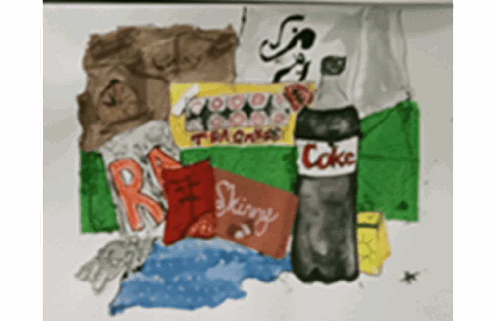 Drawing of food shopping