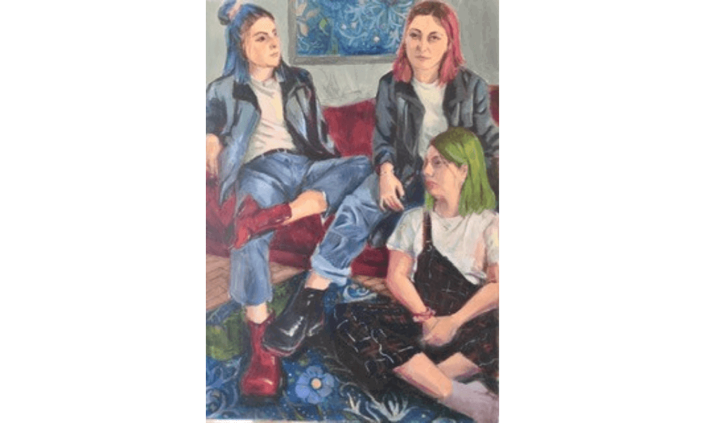 Painting of three people