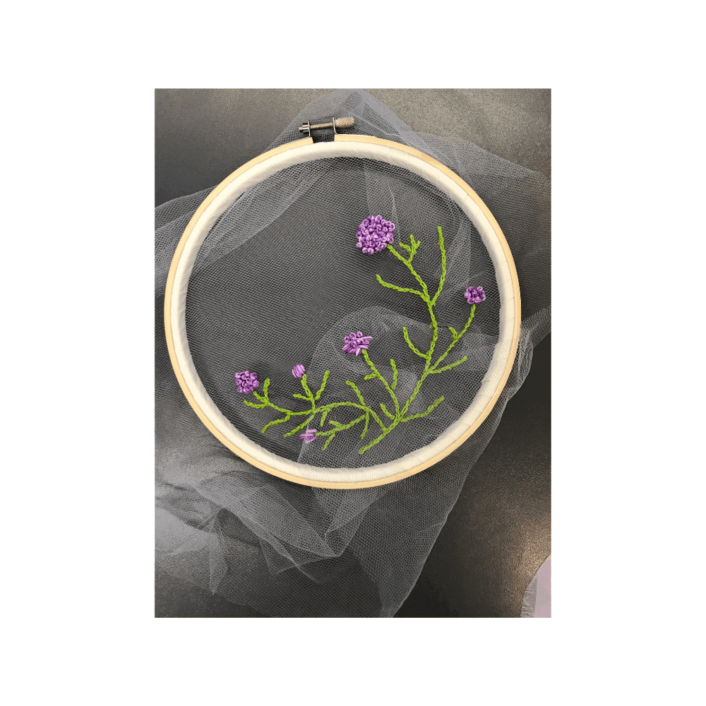 Embroidery of flowers