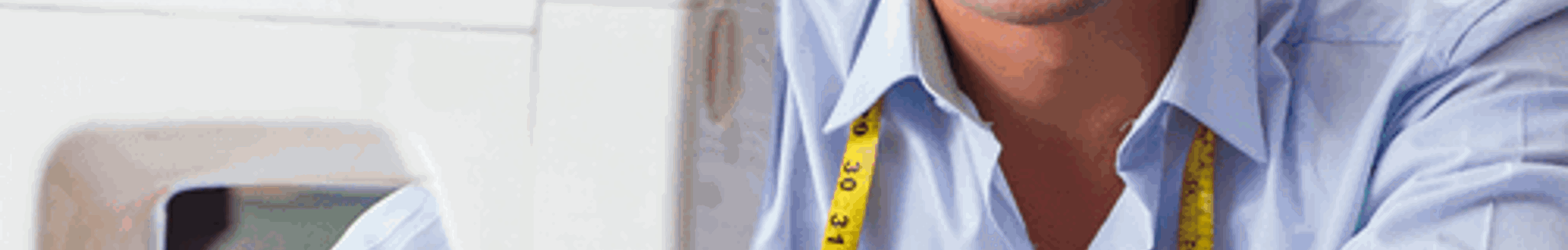 Man at sewing machine