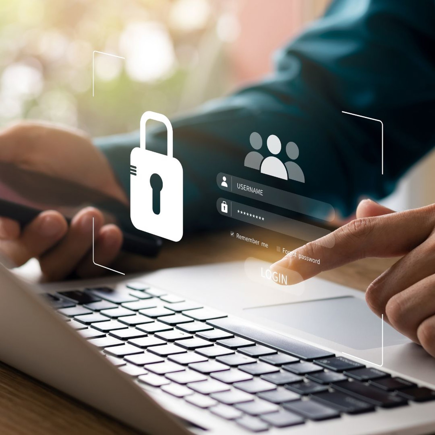 Image of a laptop with a password