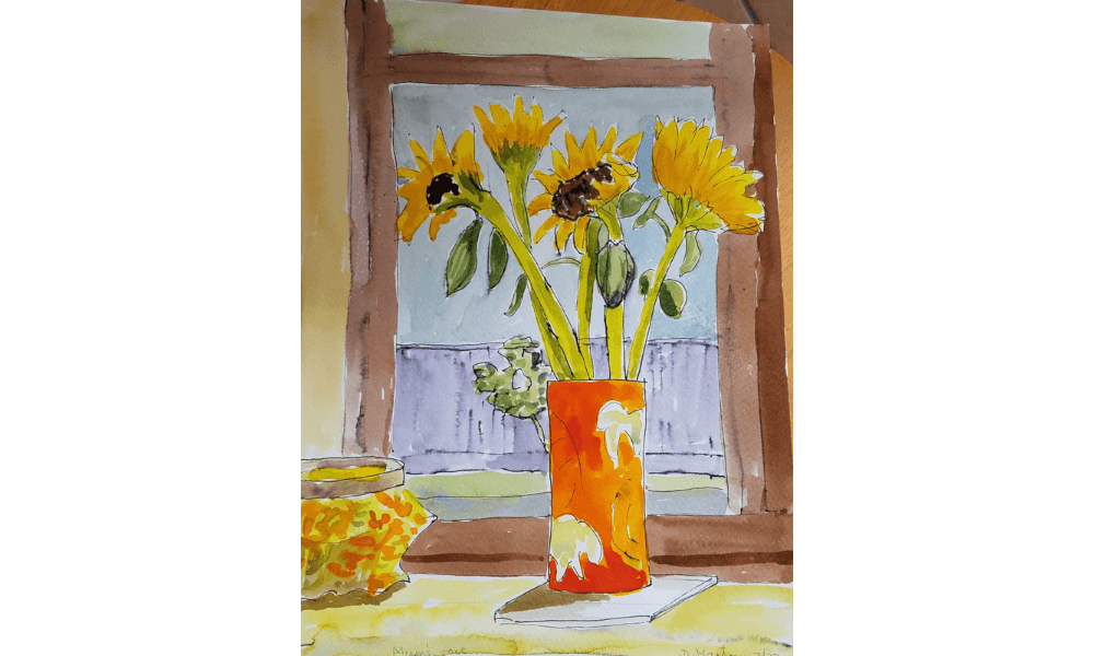 Painting of sunflowers