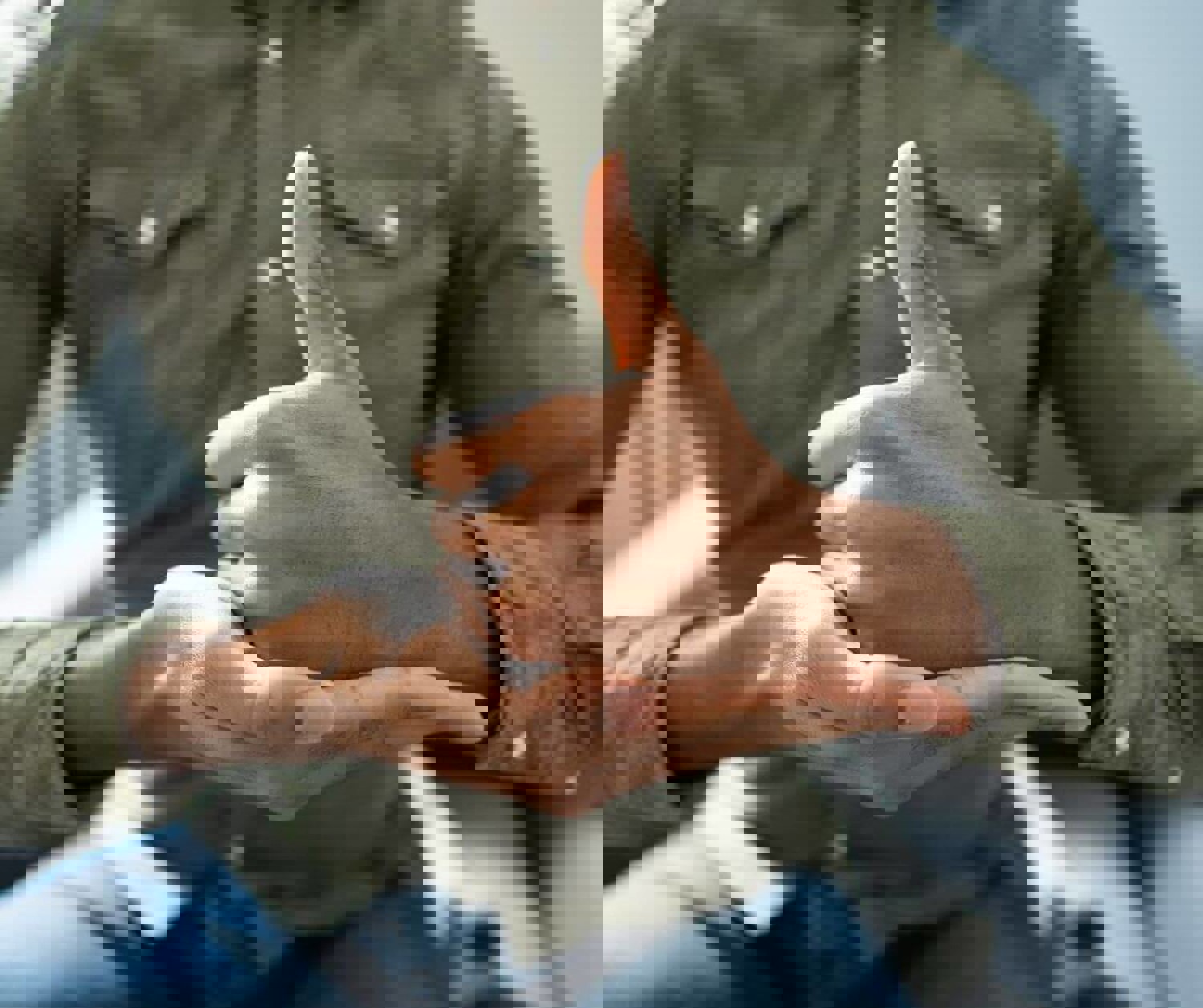 Close up image of persons hands communicating in sign language