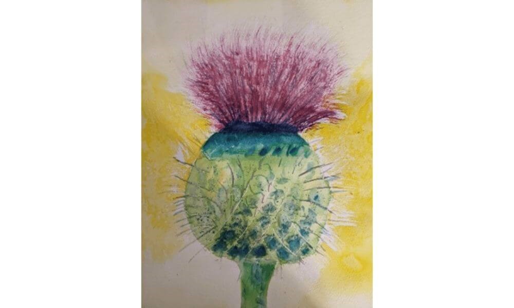 Watercolour painting of flower