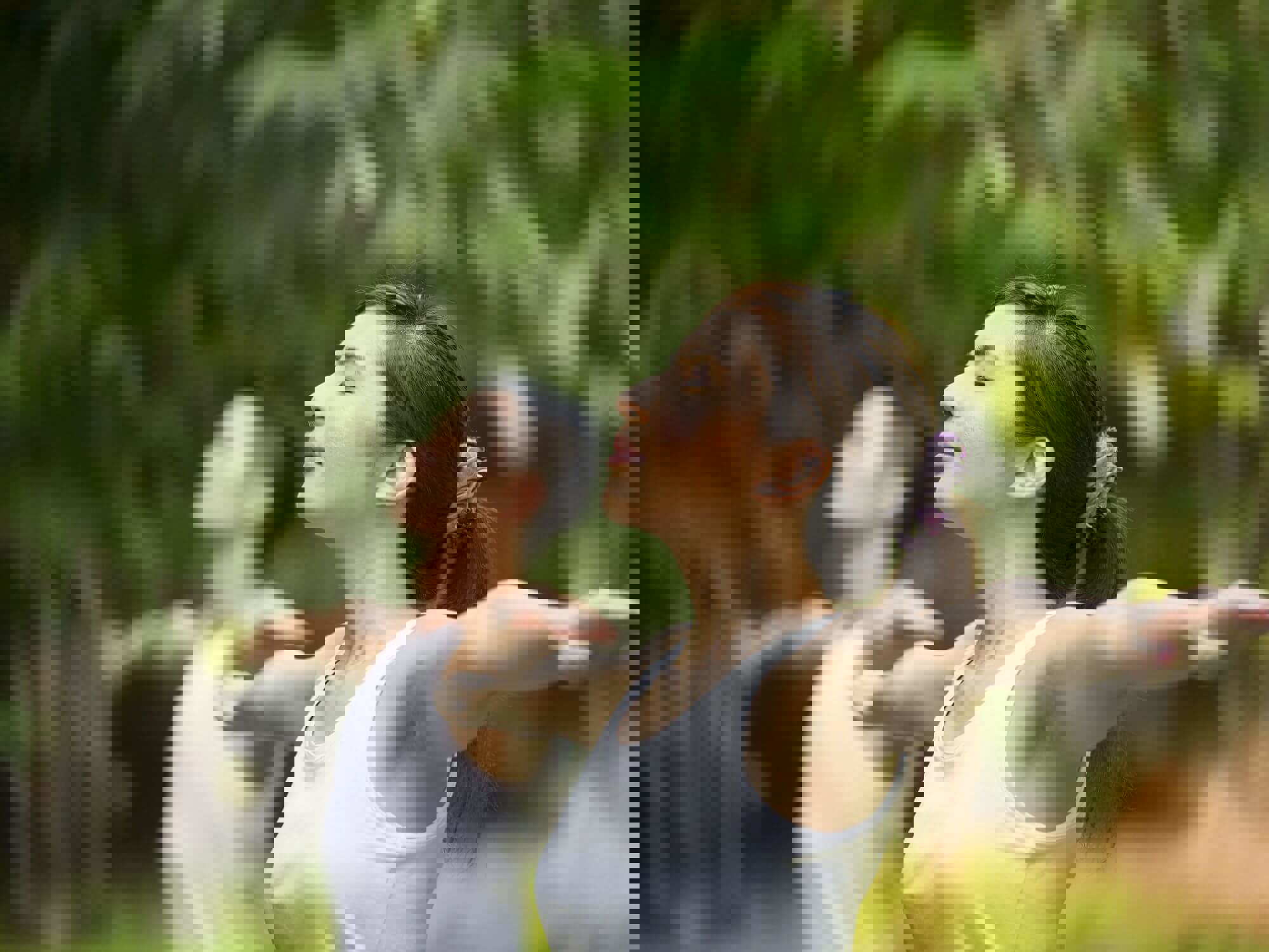 Man and woman doing Tai Chi