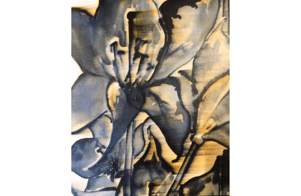 Mixed media artwork of flower