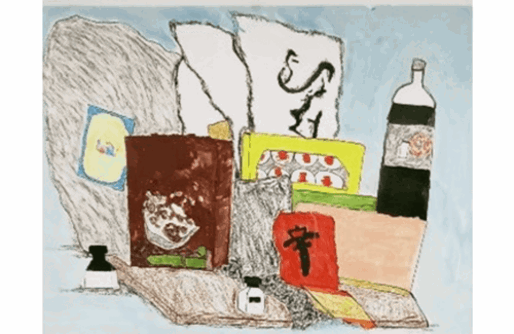 Drawing of food shopping