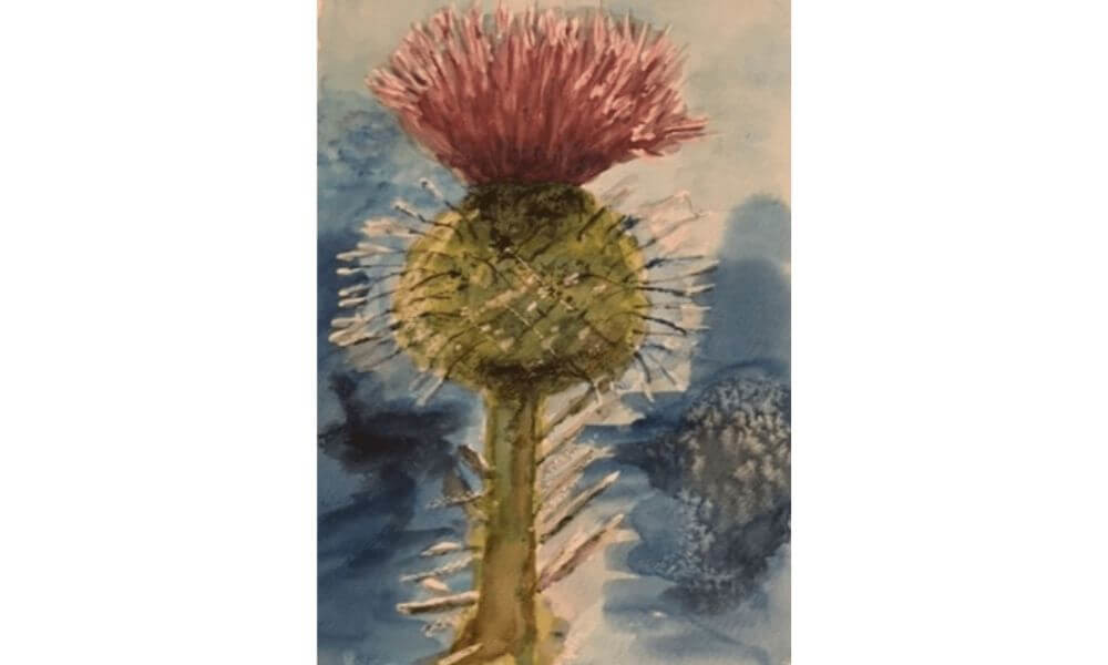 Watercolour painting of flower