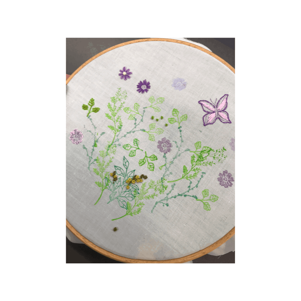 Embroidery of flowers
