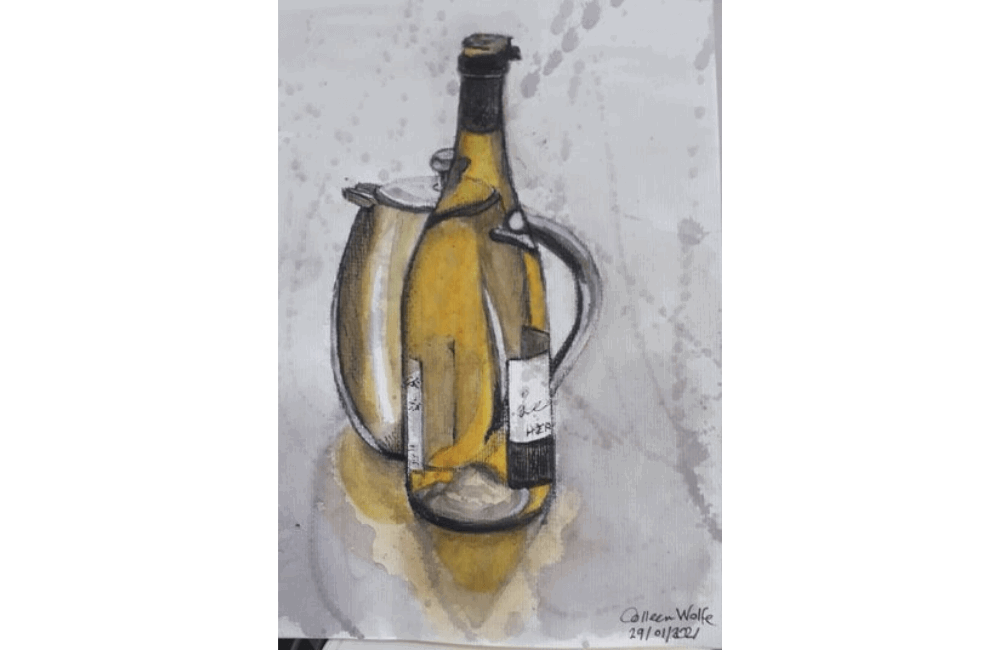 Artwork of wine bottle