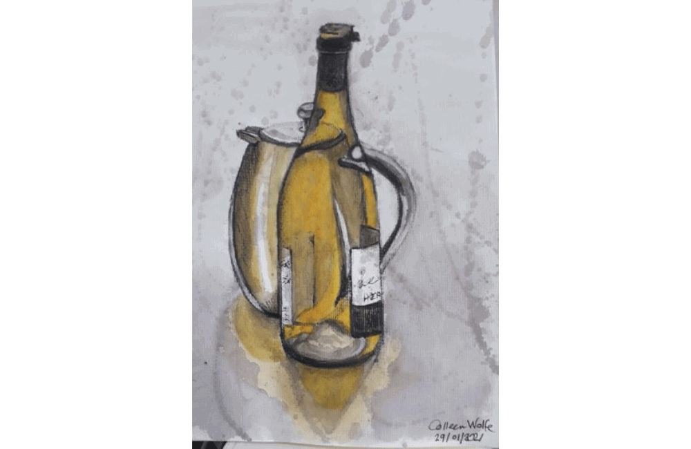 Artwork of wine bottle