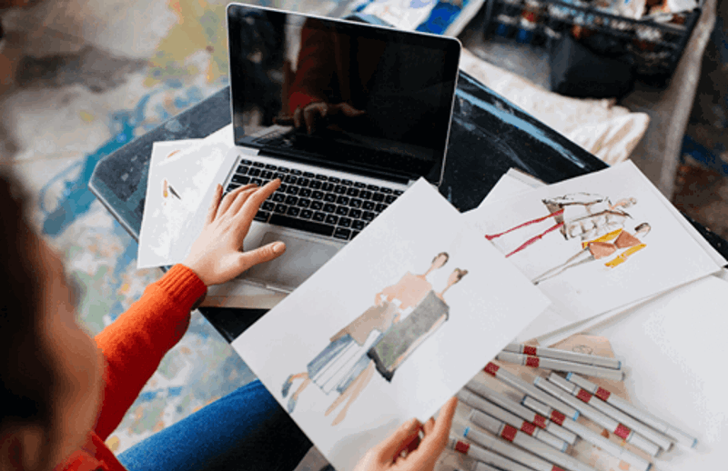 Drawing of clothes designs