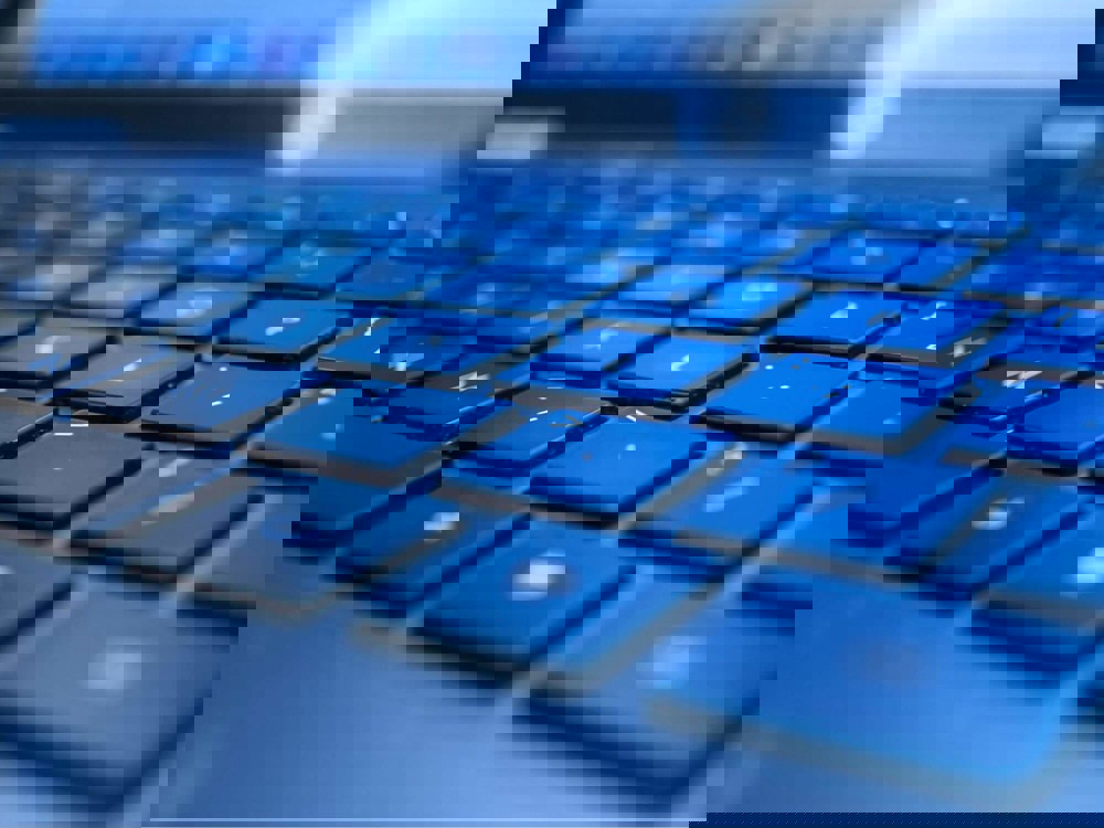 Laptop keyboard close-up