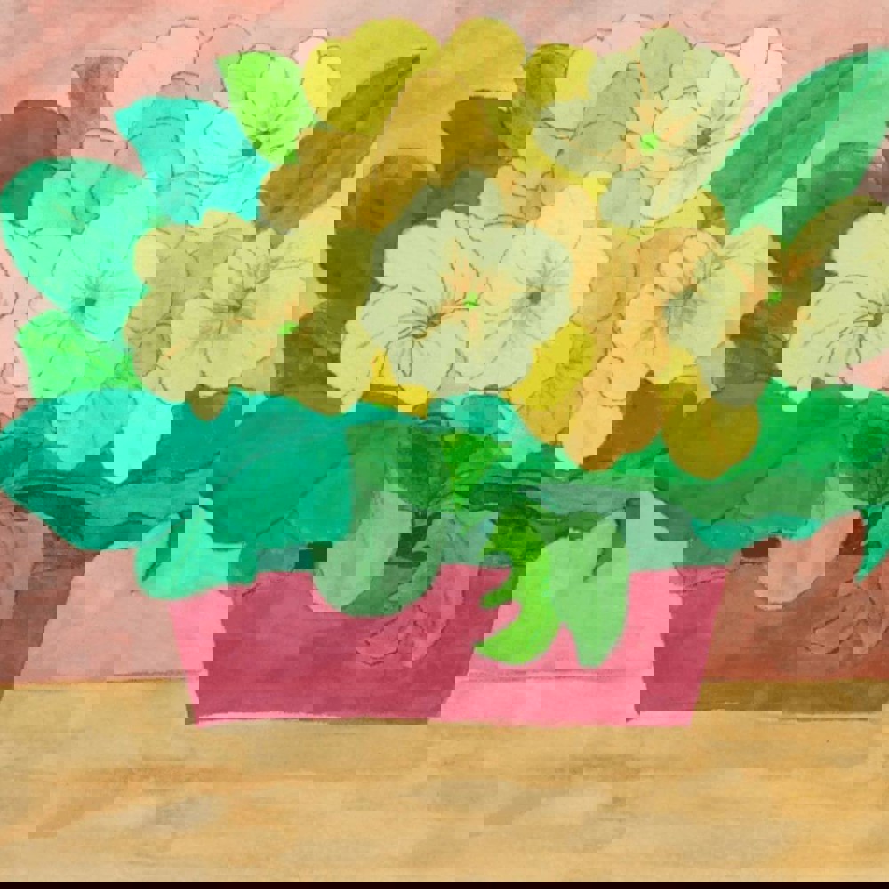 Learner watercolour painting of flowers