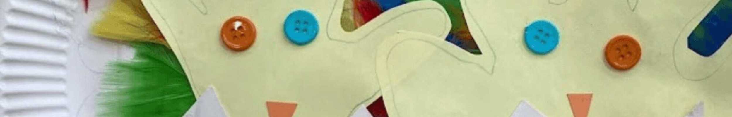 Paper chick crafts on plate
