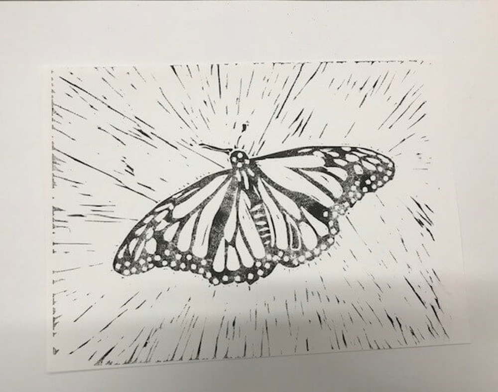 Printmaking butterfly art